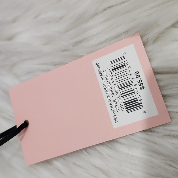 🔹️Juicy Couture "Tied With A Bow" Large Zip Around Violet Tulle Quilted Wallet - Picture 2 of 8